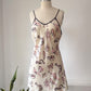 90s Novelty Print Silk Slip Dress / S