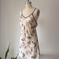 90s Novelty Print Silk Slip Dress / S