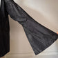 1920s Black Silk Moiré Flare Sleeve Mourning Jacket / S-M