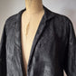 1920s Black Silk Moiré Flare Sleeve Mourning Jacket / S-M