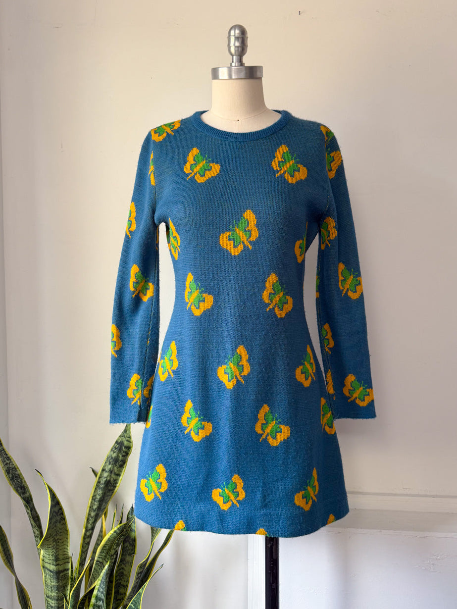 70s Charlie's Girls Butterfly Dress / M