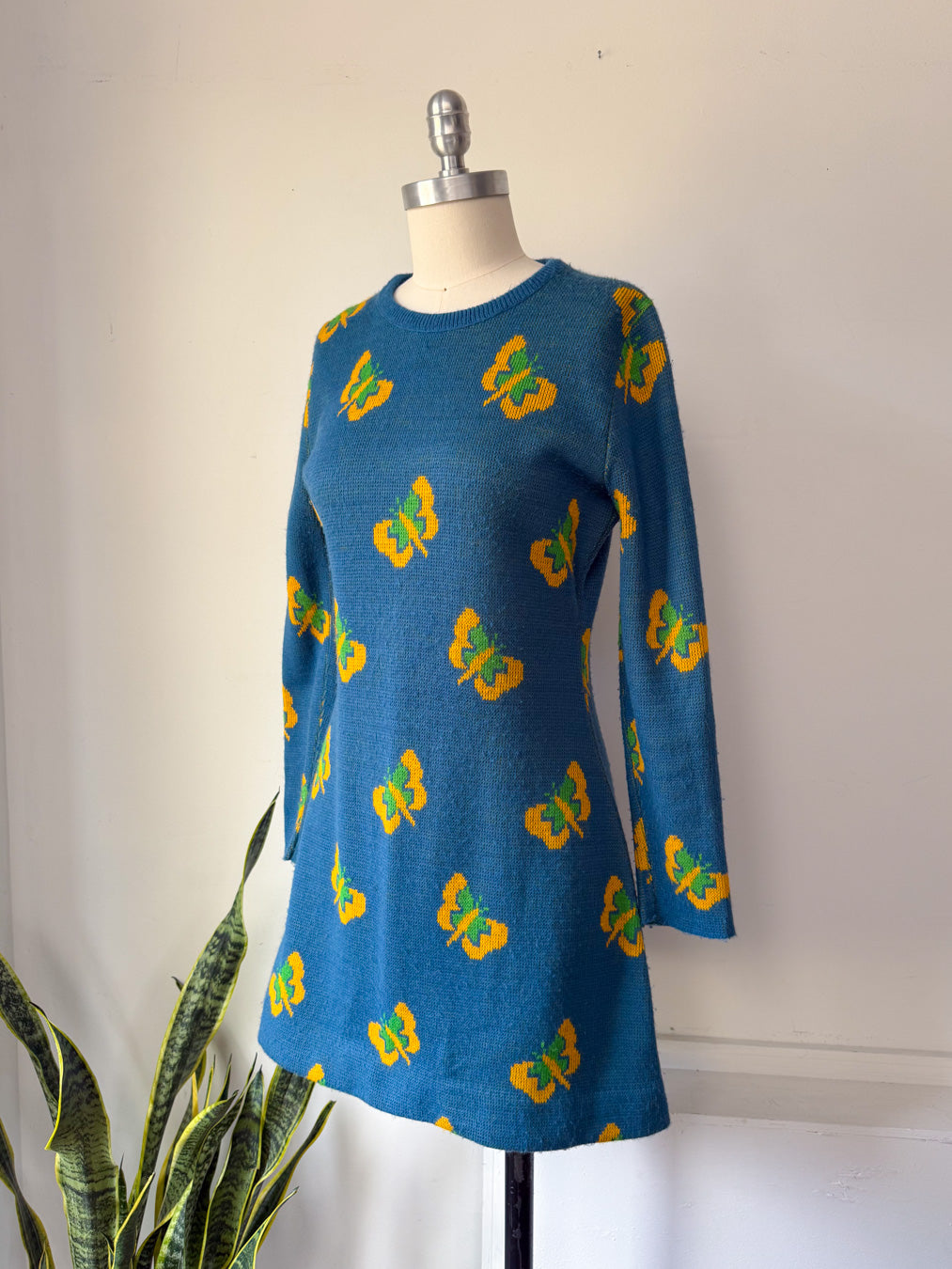 70s Charlie's Girls Butterfly Dress / M