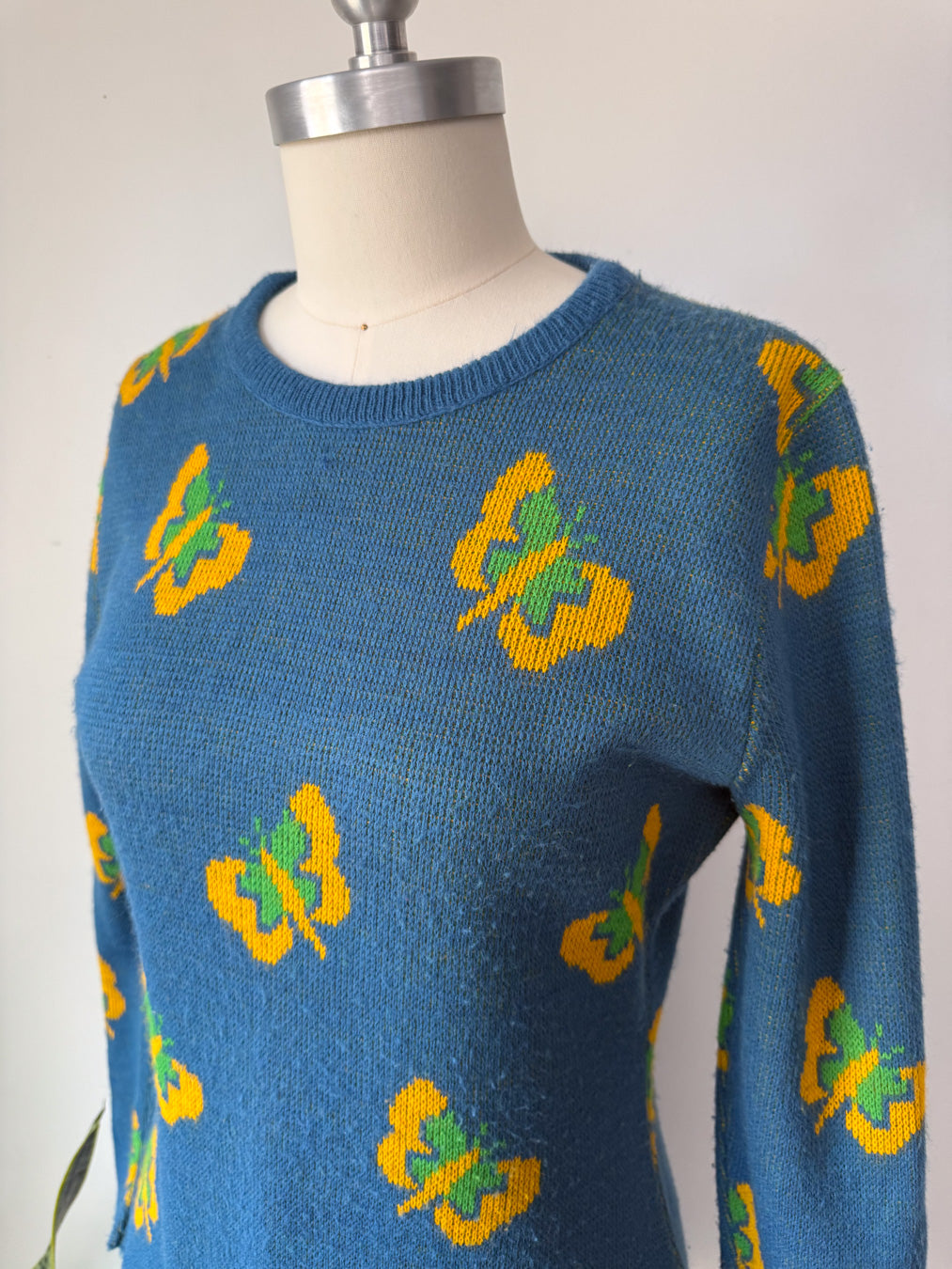 70s Charlie's Girls Butterfly Dress / M