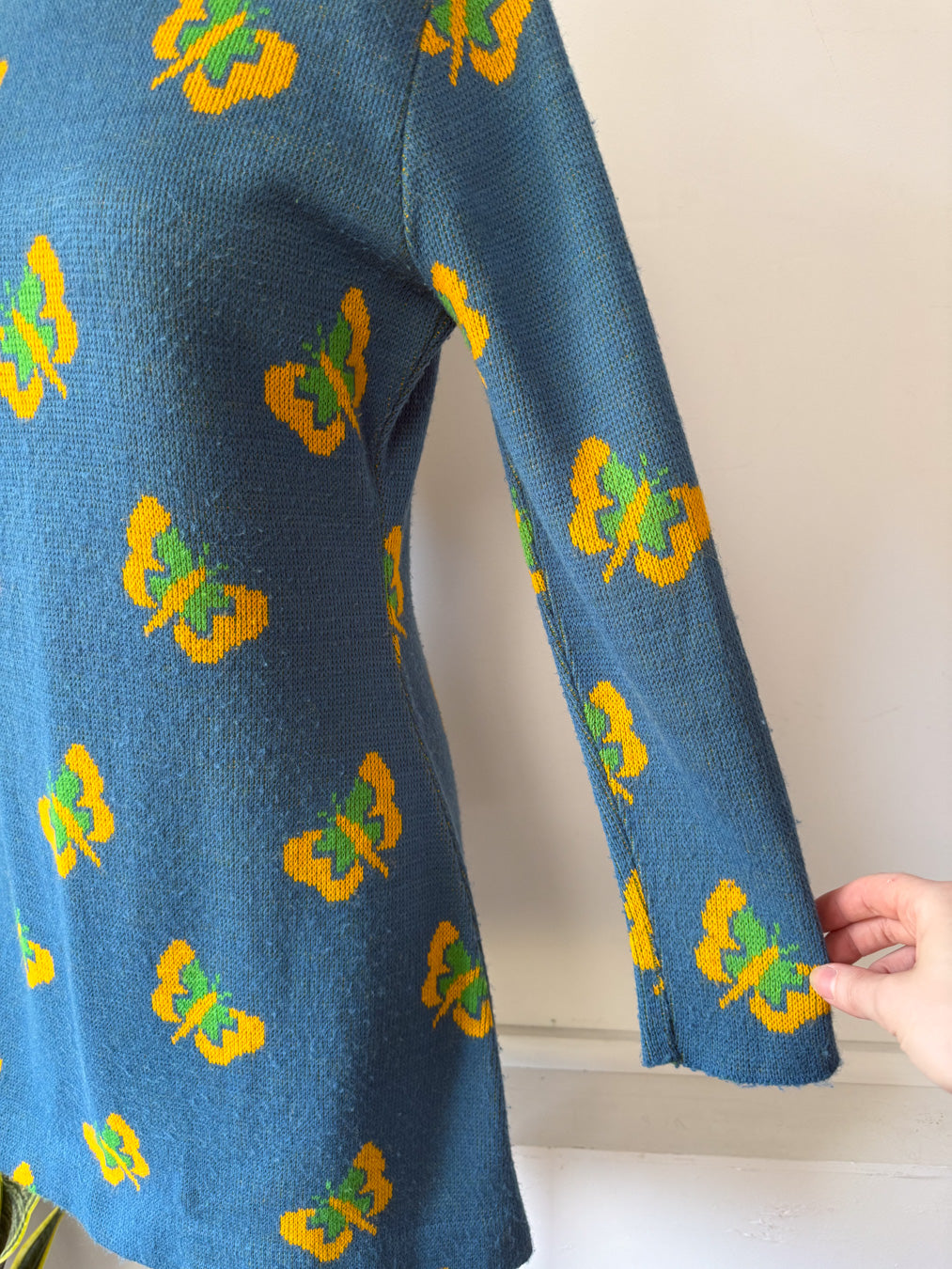 70s Charlie's Girls Butterfly Dress / M