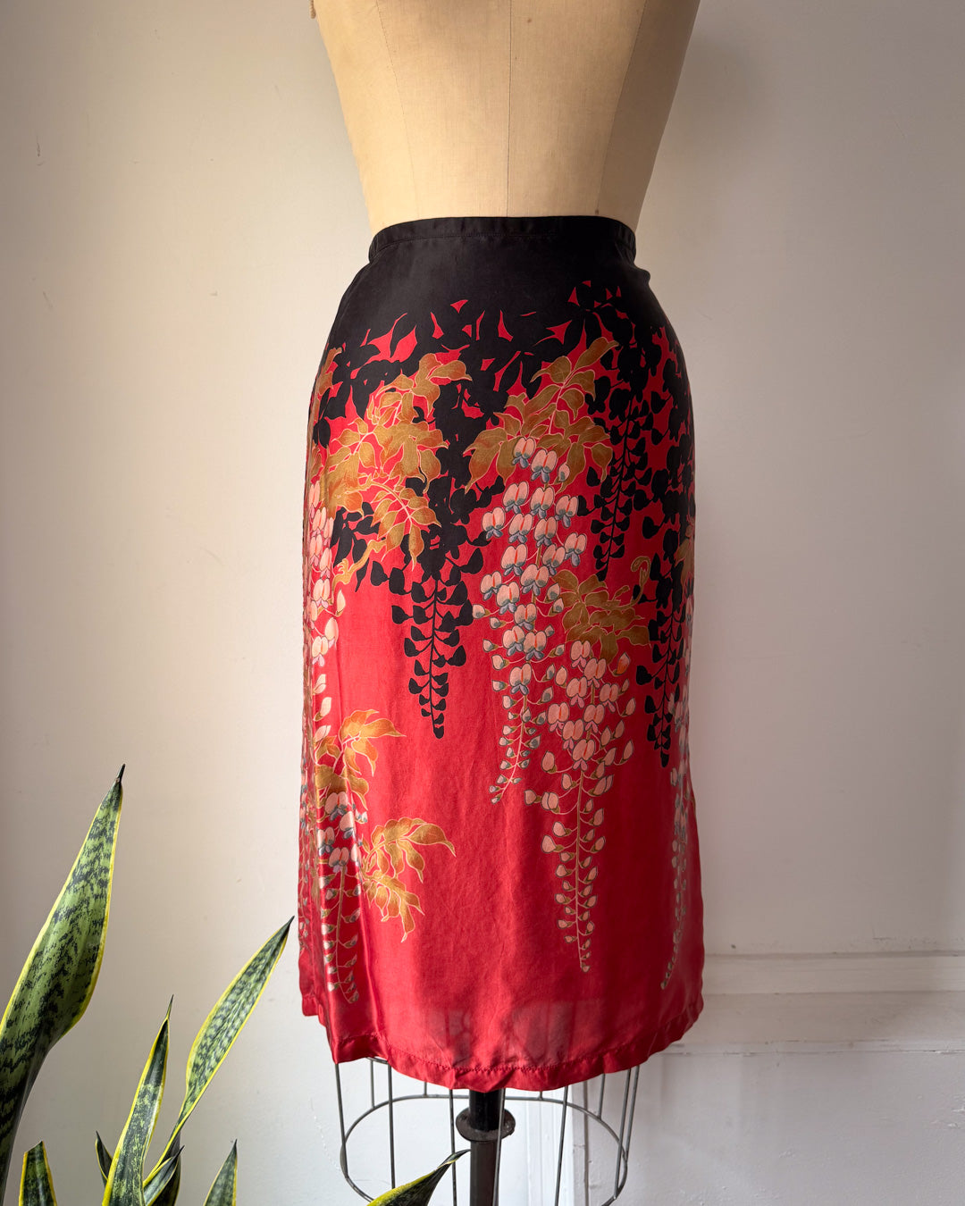 00s Wisteria Printed Silk Skirt / S