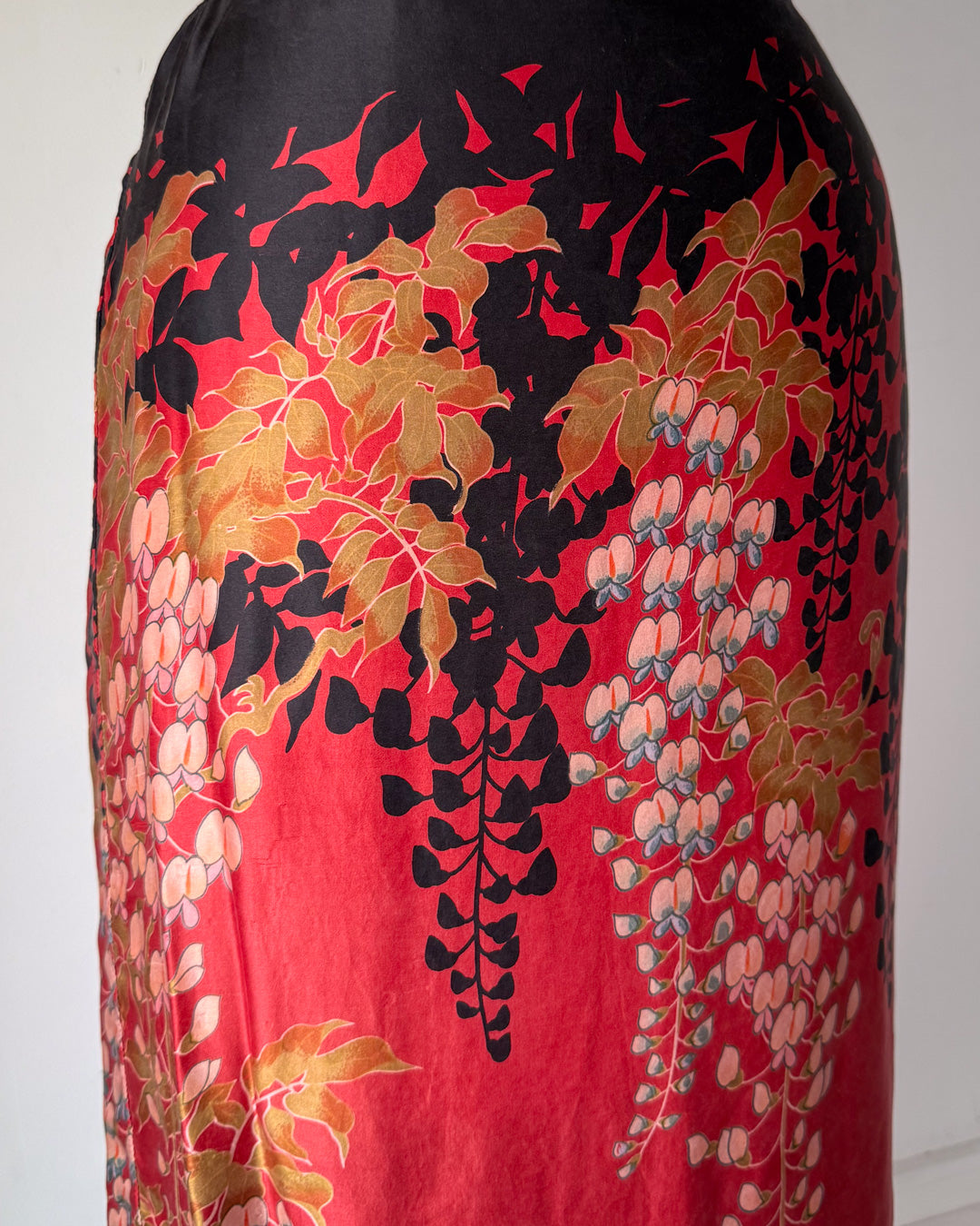 00s Wisteria Printed Silk Skirt / S