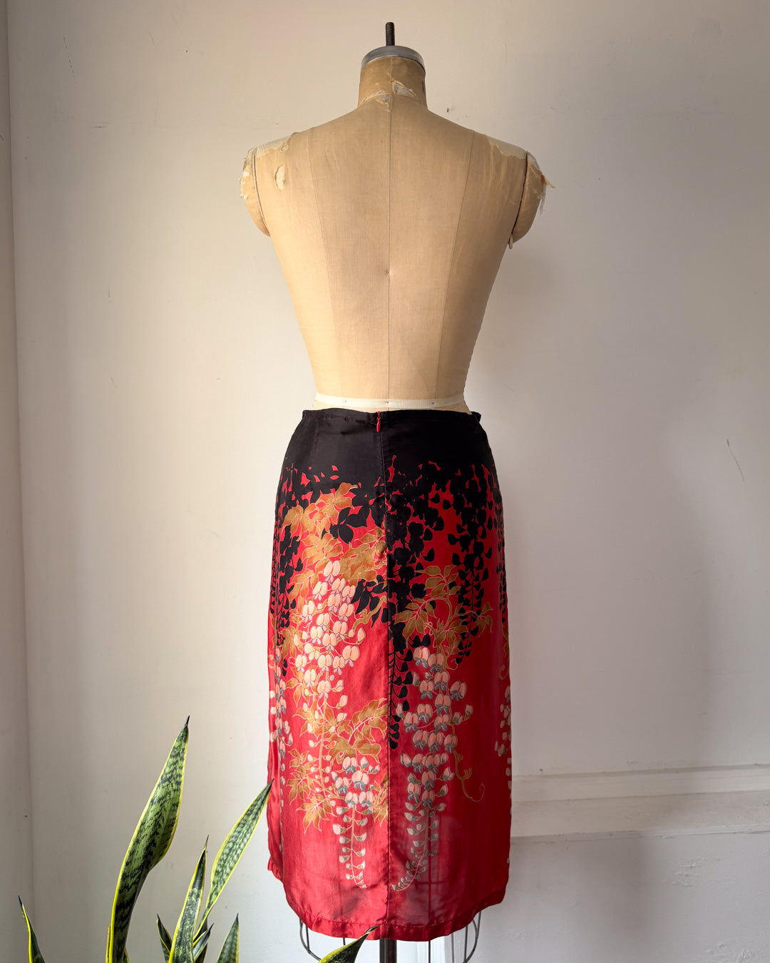00s Wisteria Printed Silk Skirt / S