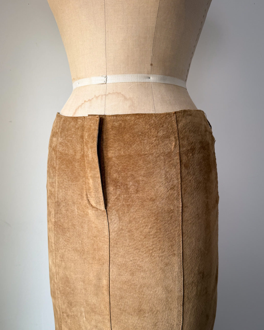 00s Tan Suede Mermaid Maxi Skirt / S