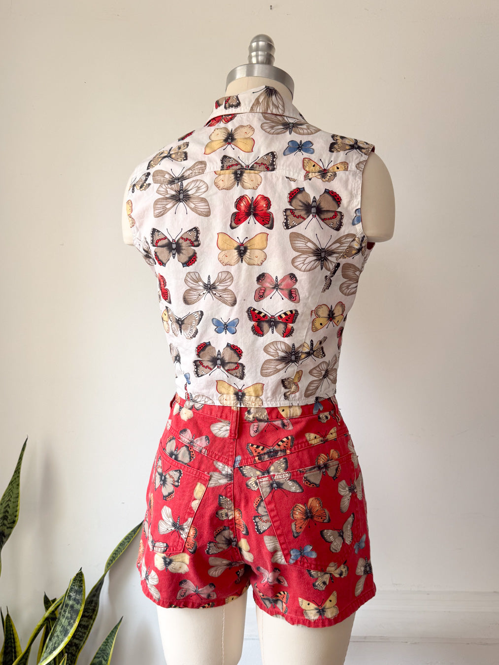 90s Esprit Cotton Butterfly Set / S