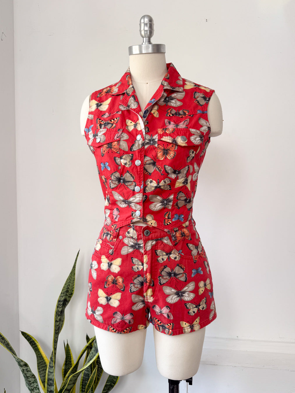 90s Esprit Cotton Butterfly Set / S