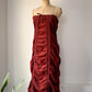 00s Brick Red Corduroy Parachute Dress or Skirt / M