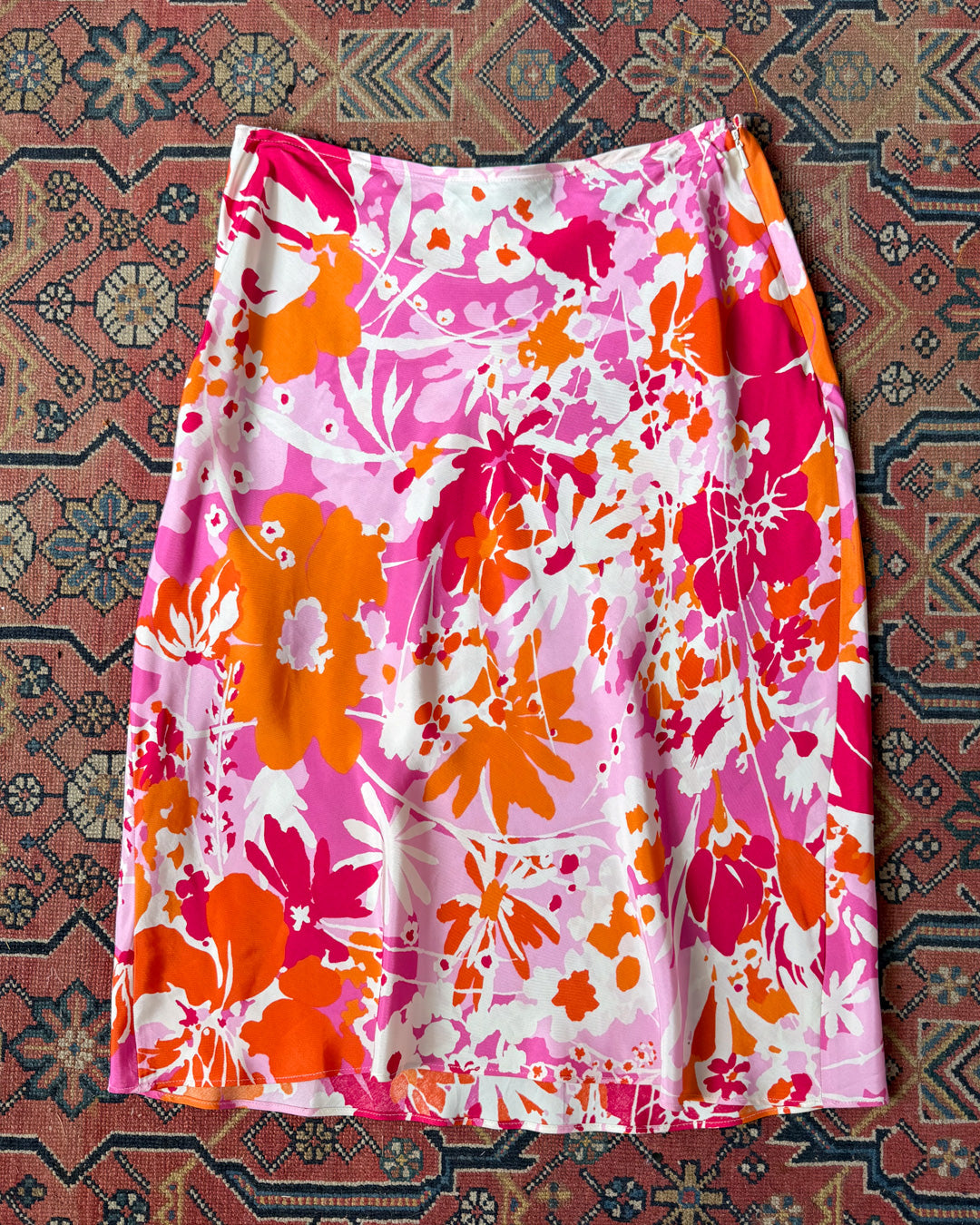 Y2K Silky Bias Cut Skirt / M