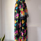 90s Colorful Silk Palazzo Pants & Scarf / L
