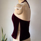 Y2K Wine Silk Velvet Crop Halter Top / XS-S