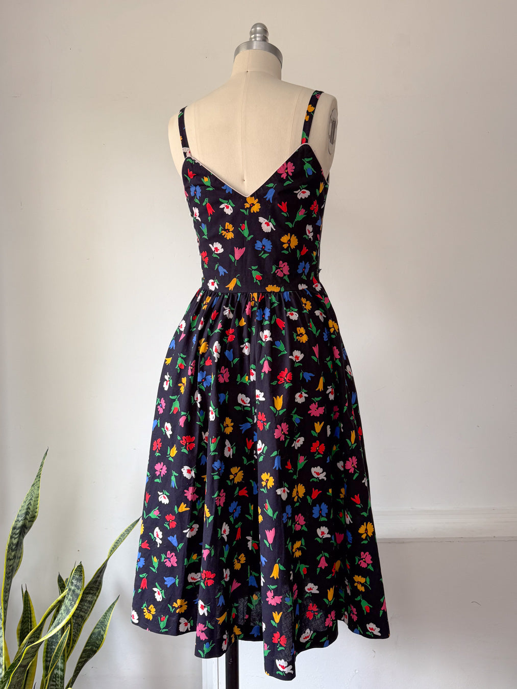 80s Lanz Floral Cotton Sun Dress / XS-S