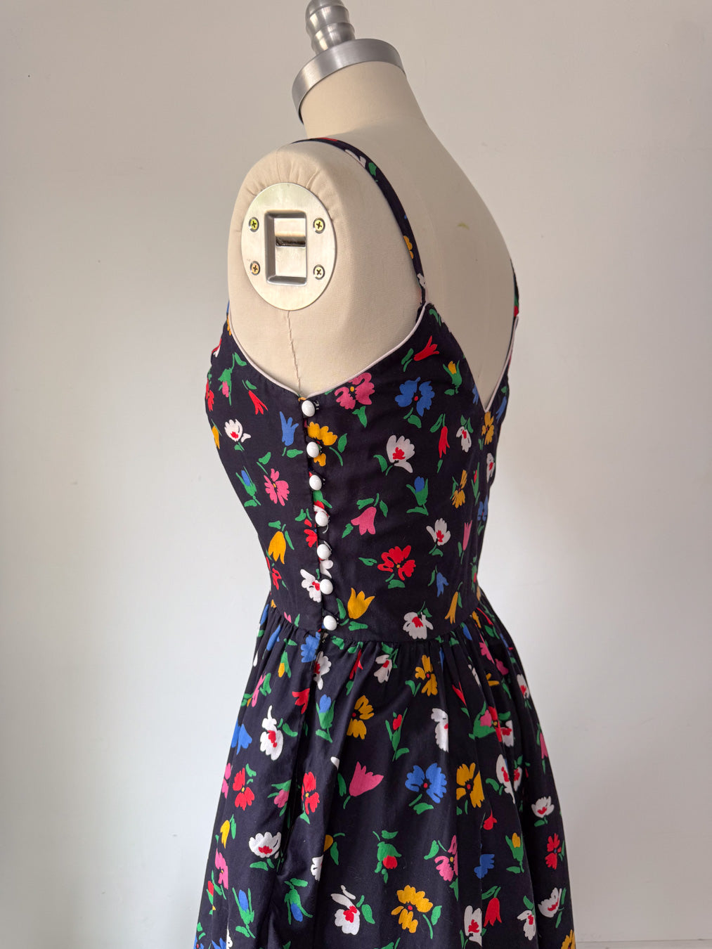 80s Lanz Floral Cotton Sun Dress / XS-S