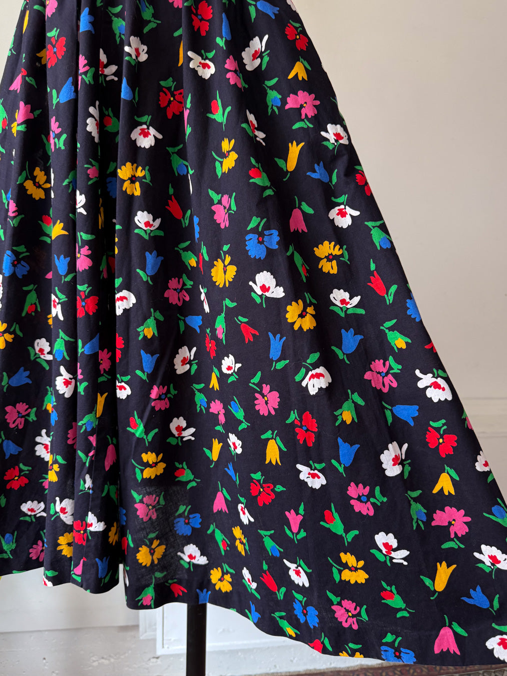 80s Lanz Floral Cotton Sun Dress / XS-S