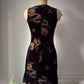 90s Black Velvet Dragon Motif Dress / S