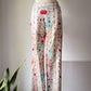 90s Norma Kamali Silk Piano Shawl Embroidered Pants / S