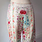 90s Norma Kamali Silk Piano Shawl Embroidered Pants / S