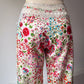 90s Norma Kamali Silk Piano Shawl Embroidered Pants / S