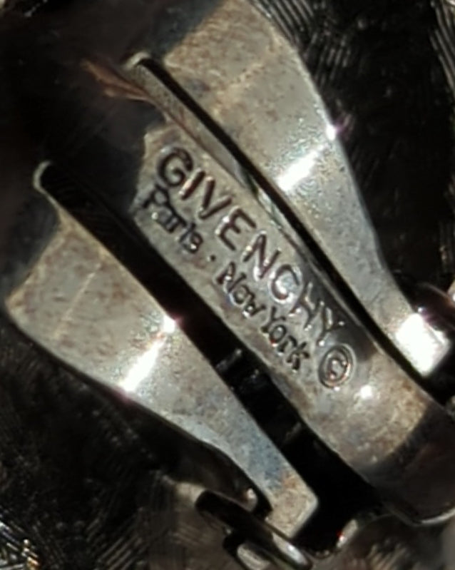 90s Givenchy Gunmetal Clip Earrings