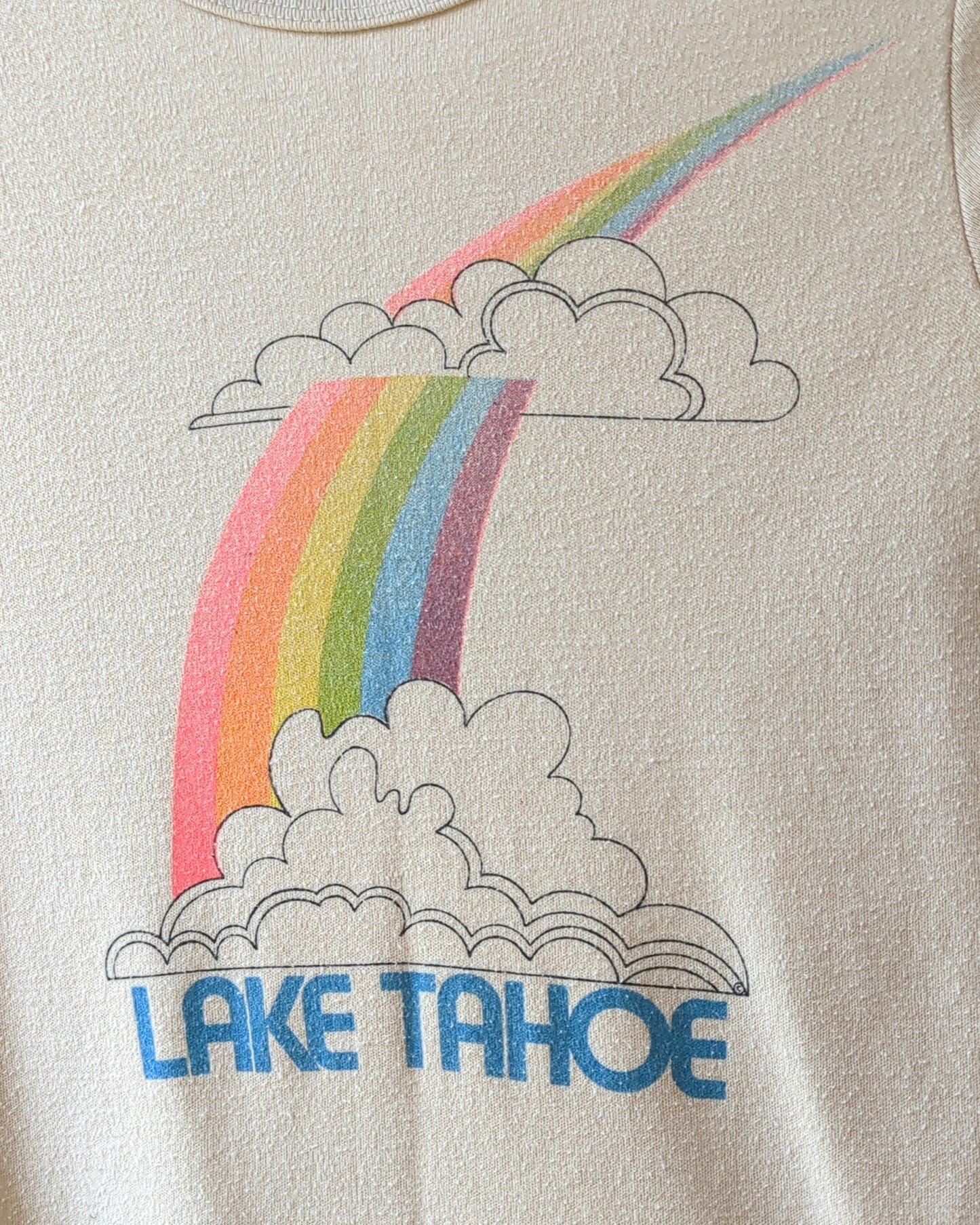 70s French Cut Lake Tahoe Rainbow Tee