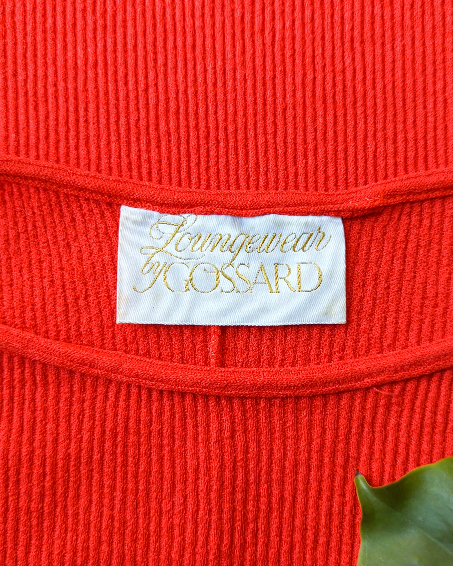 70s Tomato Red Knit Mermaid Gown / XS-M