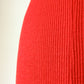 70s Tomato Red Knit Mermaid Gown / XS-M