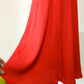 70s Tomato Red Knit Mermaid Gown / XS-M