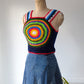 70s Rainbow Crochet Crop Top