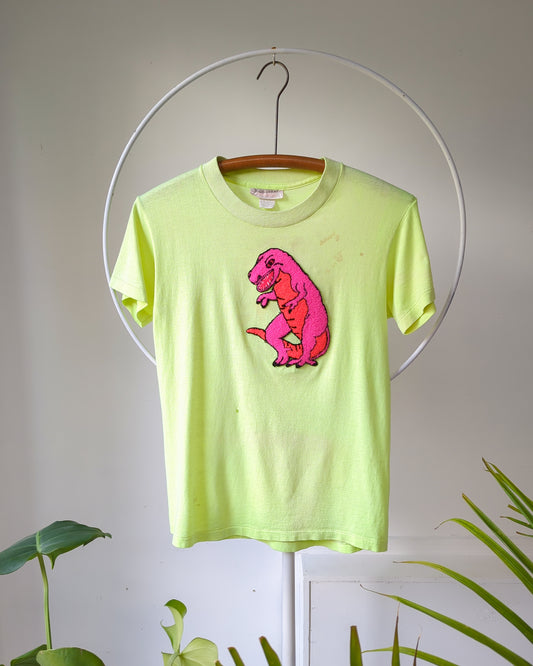 80s Neon Chenille Dinosaur T-shirt