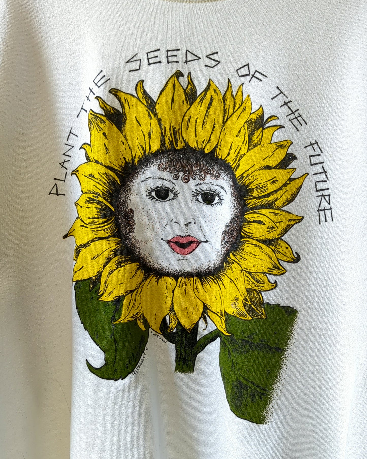 90s "Seeds of the Future" Sunflower Face Sweatshirt