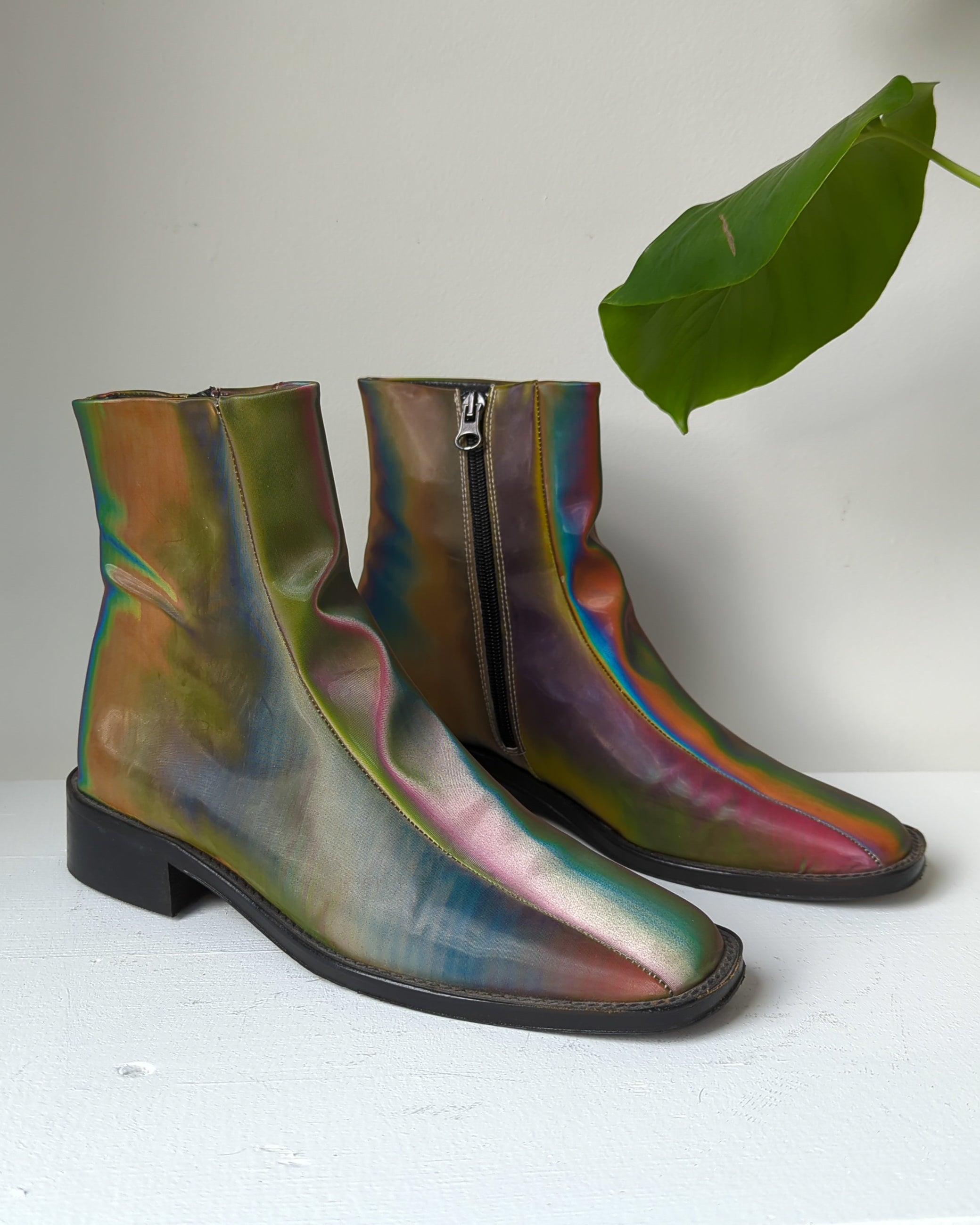 Rainbow Holographic Ankle Boots Neurotica Vintage