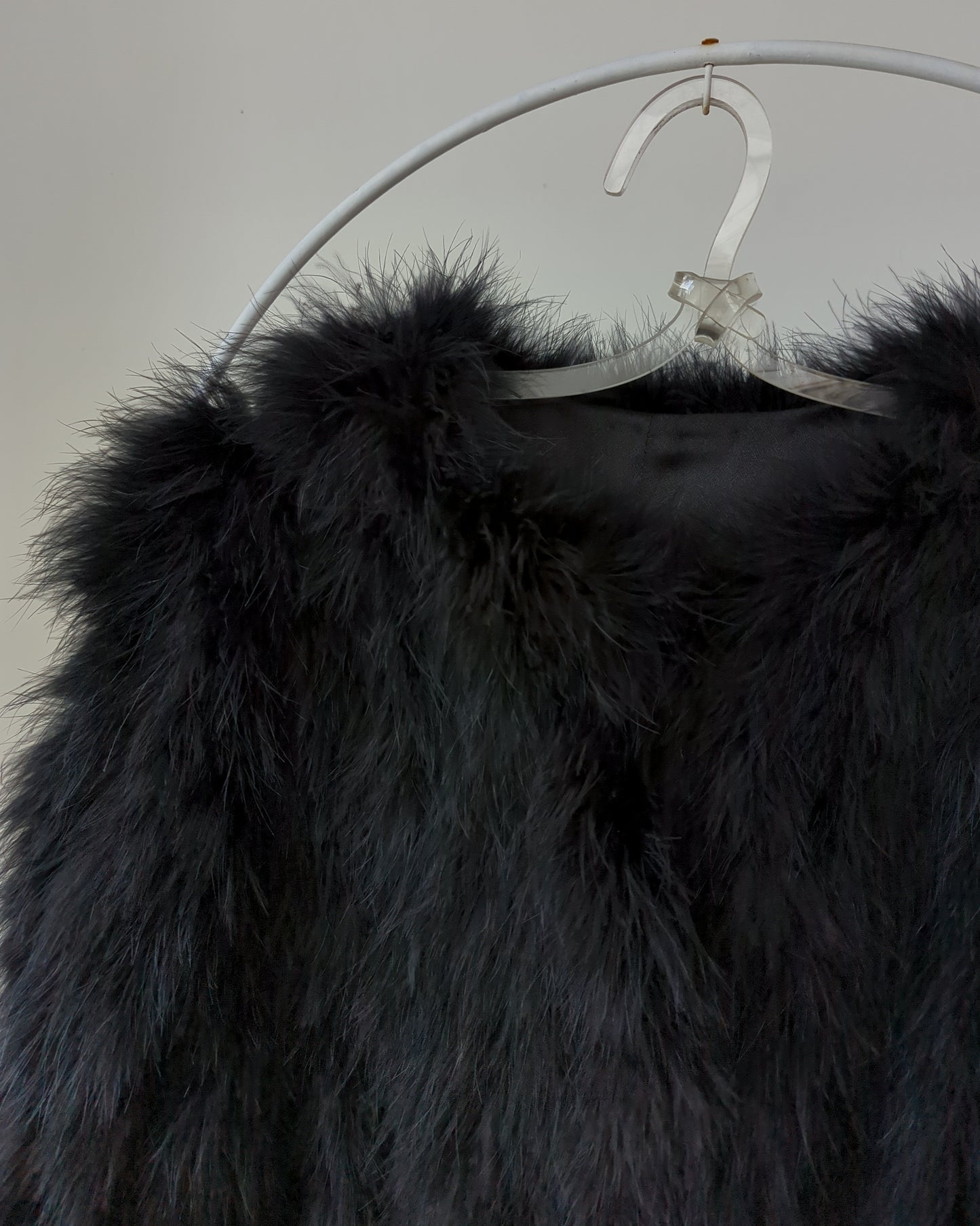 70s Black Marabou Feather Jacket