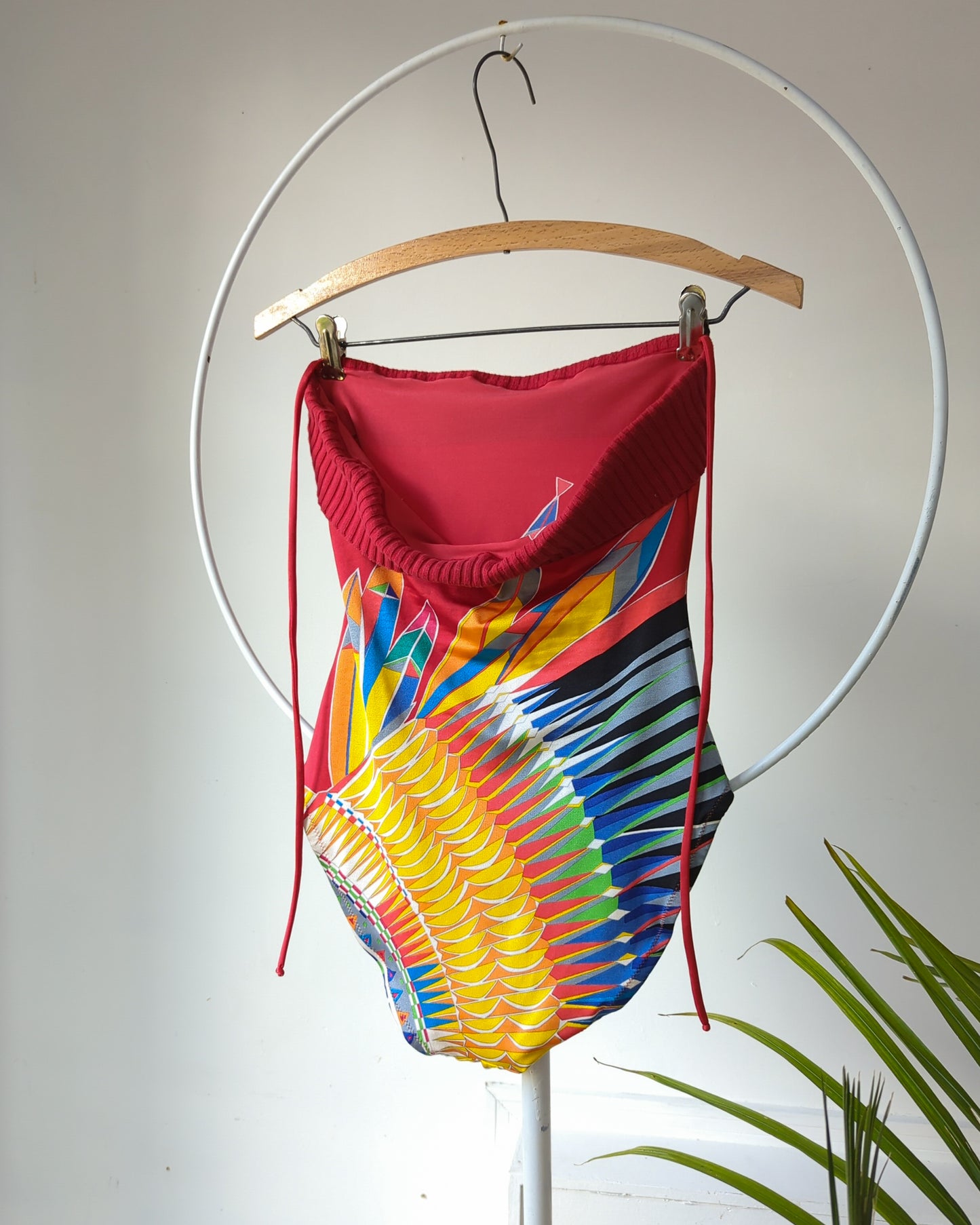 70s Italian Colorful Halter Swimsuit