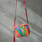 1990s Sharif Rainbow Leather Lucite Tassel Purse