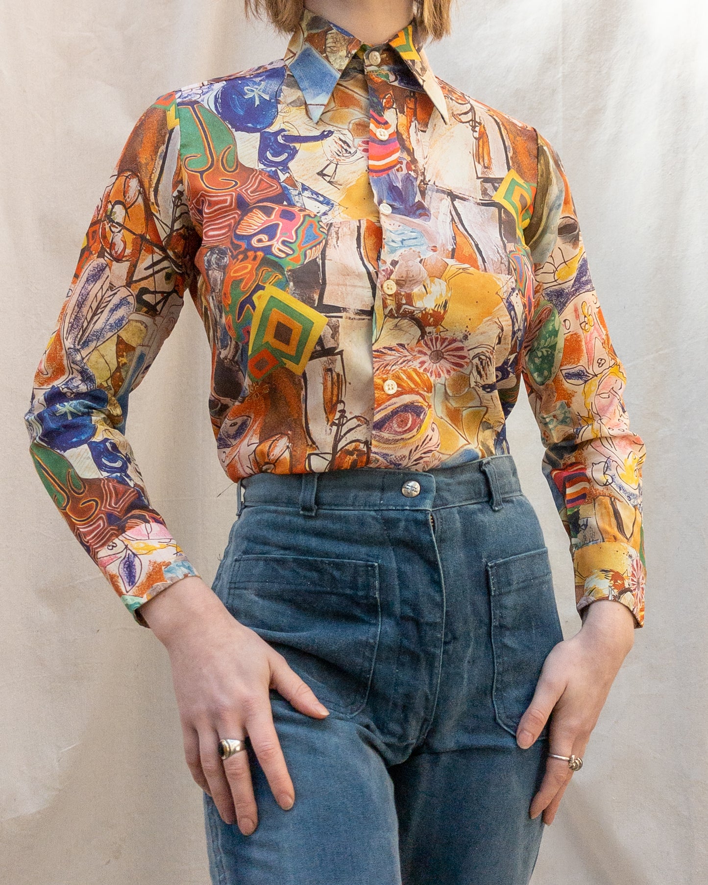 70s Psychedelic Collage Shirt