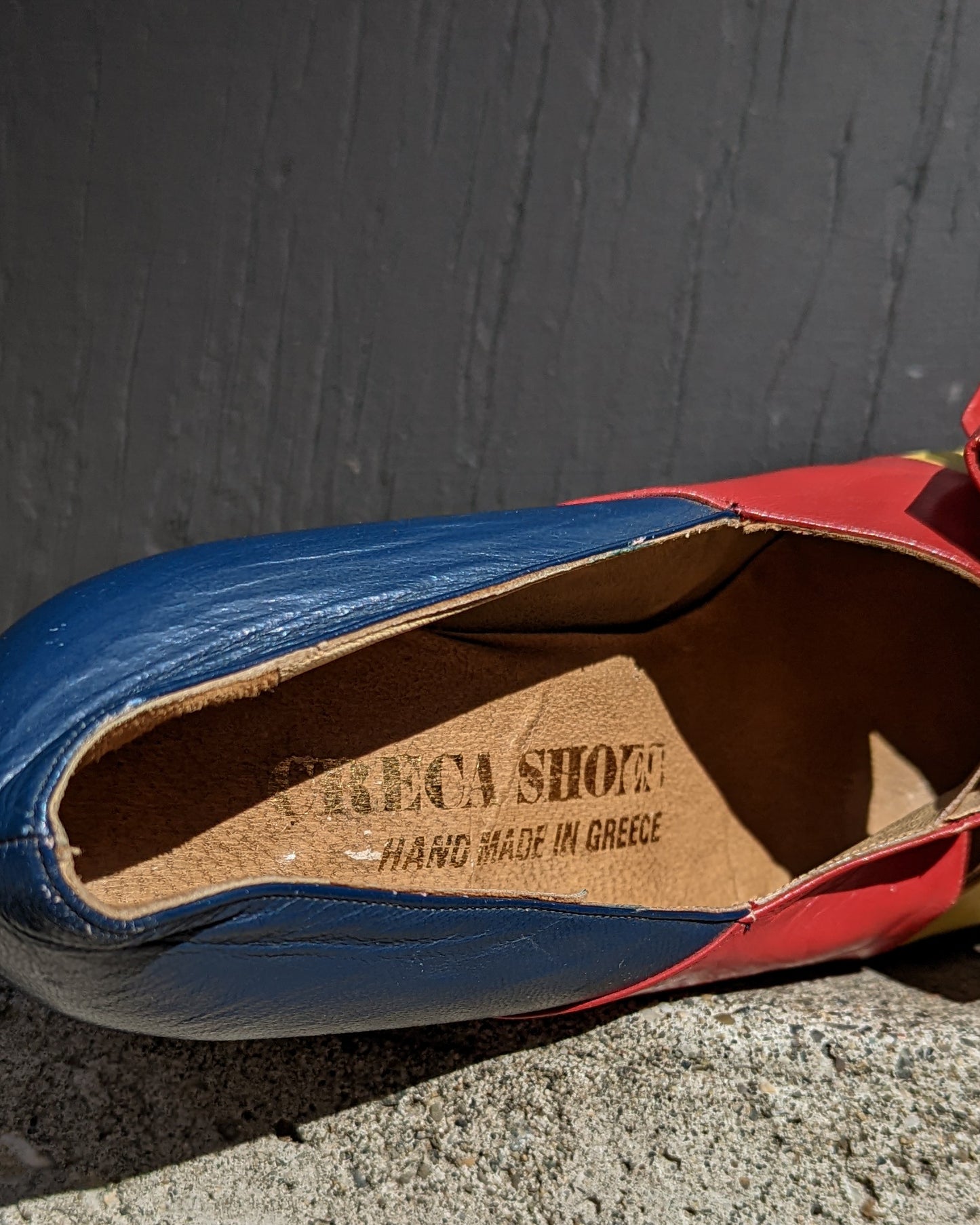 70s Color Block Leather Platform Shoes