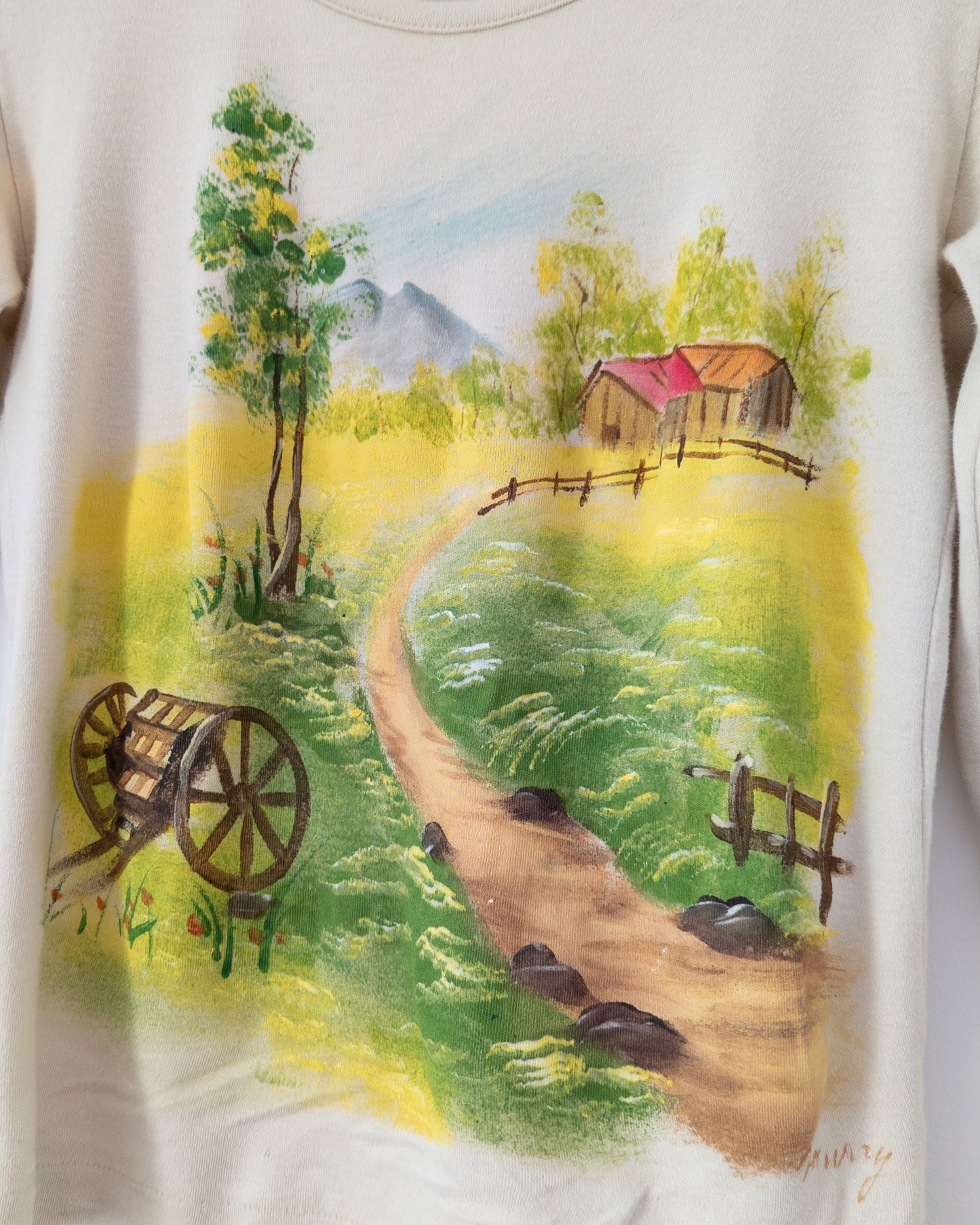 70s Hand-painted Farm Long Sleeve T-shirt