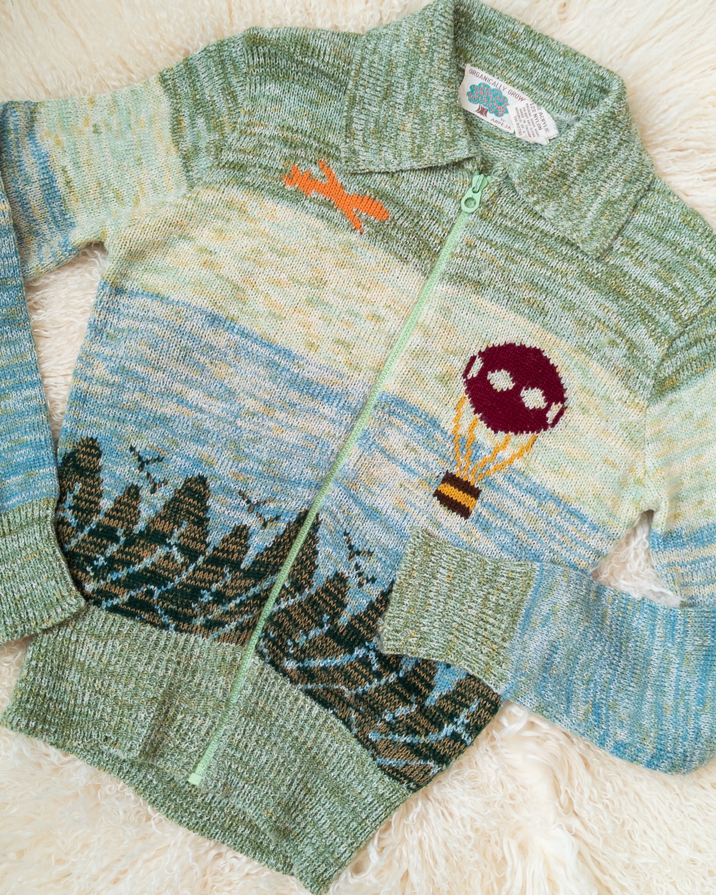 70s Arpeja Organically Grown Novelty Sweater Jacket