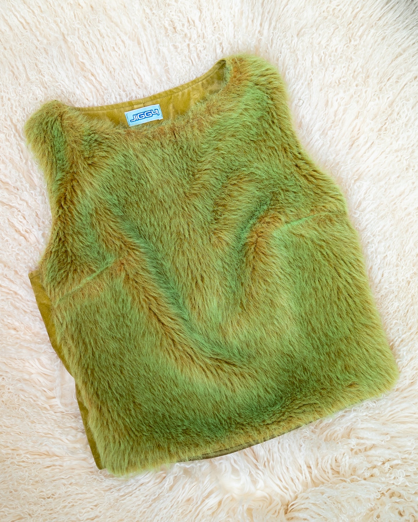90s Faux Fur Clubwear Crop Top / S