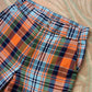 70s Orange Plaid High Waist Bell Bottom Pants / M