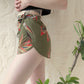 70s Tropical Print Wrap Shorts