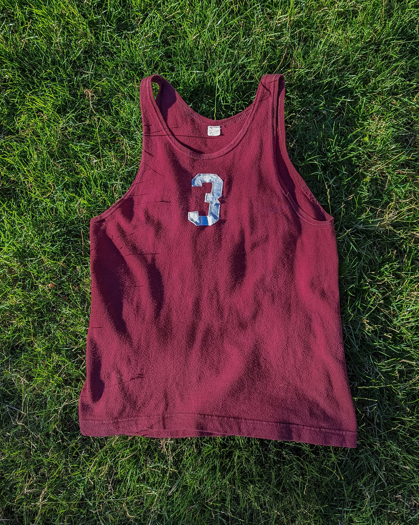 50s Maroon Russell Cotton Knit Athletic Tank