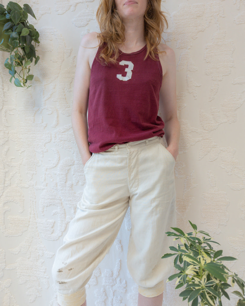 50s Maroon Russell Cotton Knit Athletic Tank