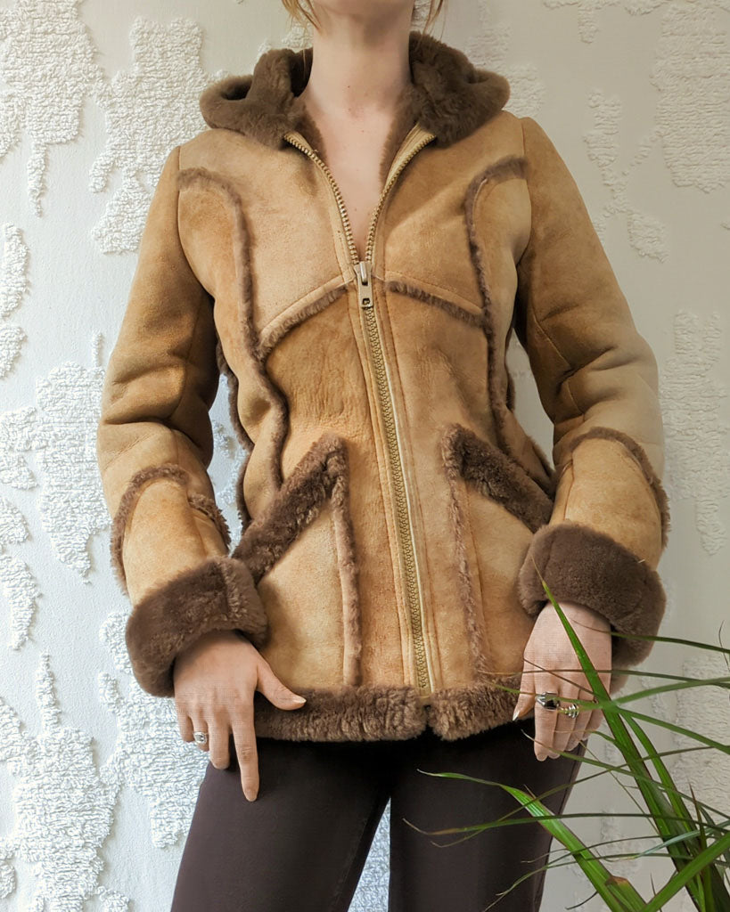 70s Shearling Hooded Jacket