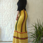 70s Autumnal Crochet Maxi Skirt / S-M