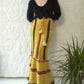 70s Autumnal Crochet Maxi Skirt / S-M