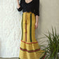 70s Autumnal Crochet Maxi Skirt / S-M